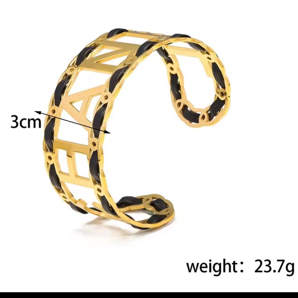 Gold and Black Chanel Fashion Bracelet - Picture 7 of 13